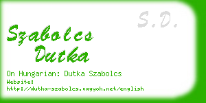 szabolcs dutka business card